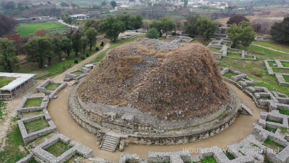 (Drone Footage) Dharmarajika Stupa, Taxila